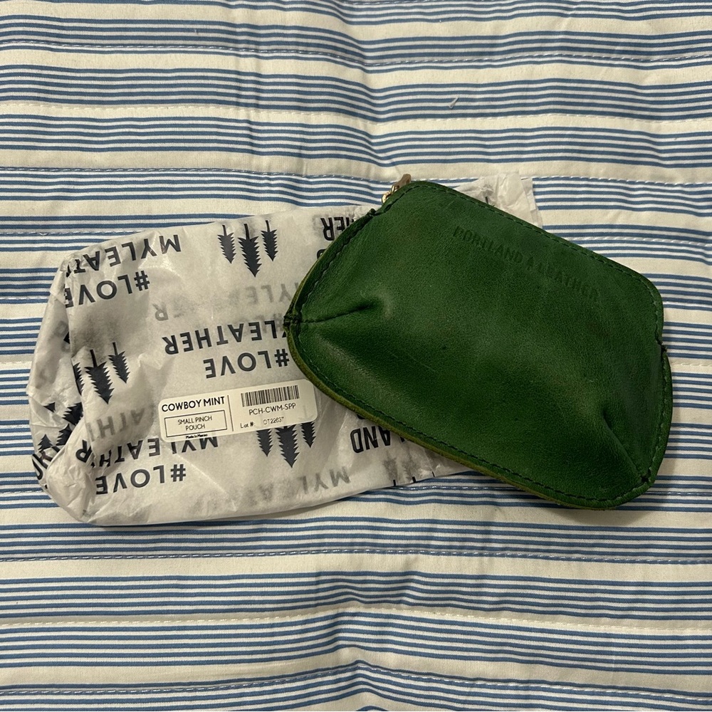 Portland Leather Small Pinch Pouch ~ Cowboy Mint ~ BNNU